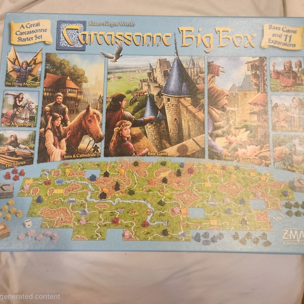 Carcassonne Big Box Board Game Set And Tower Exspantion.